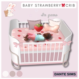 Baby strawberry ribbon crib logo