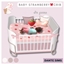 Baby strawberry ribbon crib logo