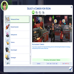 Restaurant Owner Career By KiaraSims4Mods | Chinese Translation