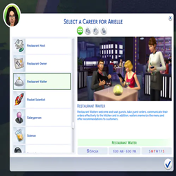 Restaurant Waiter Career By KiaraSims4Mods | Chinese Translation