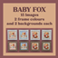 Baby Fox Paintings - Brown and White Frames logo