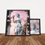 Two frames of statue paintings logo