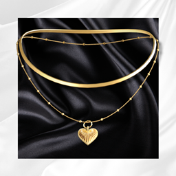 Blushing Love- Heart Layered Necklace