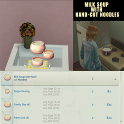 Milk Soup with Hand-cut Noodles by LuSimLaStars /  Translated to Spanish by dokimtz