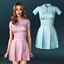 Chic Knitted Polo Dress with Pleated Skirt logo