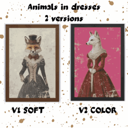 Animals in dresses - 2 versions logo
