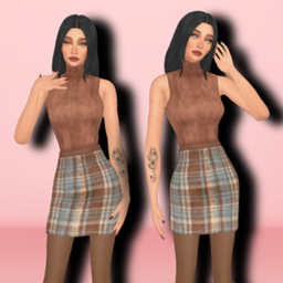 TURTLENECK & MINI SKIRT OUTFIT logo