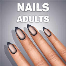 Short Stiletto Dark Frame Nails