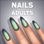 Medium Almond Dark Frame Nails logo