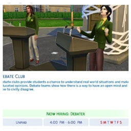 Activity Debate Club by Kiarasims4mods (translated to Portuguese) logo