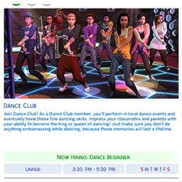 Activity Dance Club School by Kiarasims4mods Portuguese translation logo