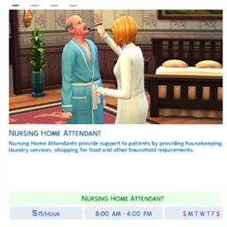 Career Home  Attendant by Kiarasims4mods Portuguese translation logo