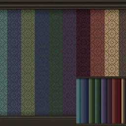Wallpaper - part 4 - Dark (EA) brown wood colour trim - BG, Maxis Match logo