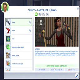 Singer (Active) Career By KiaraSims4Mods | Chinese Translation