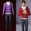 Mens classic pullover with shirt and trousers logo