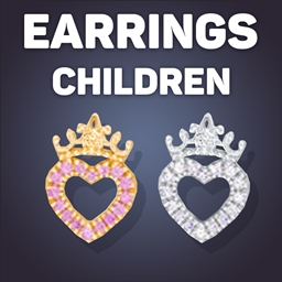 Princess Heart Stud Earrings For Kids logo