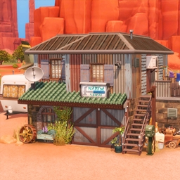 Old Fix-it Shop with Apartment logo