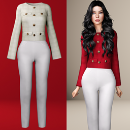 Stylish short jacket and white jeans logo