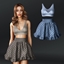 Knitted Crop Top and Flared Plaid Skirt logo