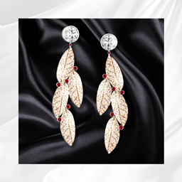 Ruby Leaf Earrings
