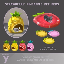 Pineapple Strawberry Pet Beds