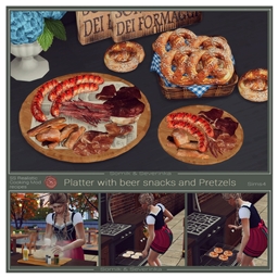 Appetizer plate of beer and pretzels by somik_severinka Spanish translation logo