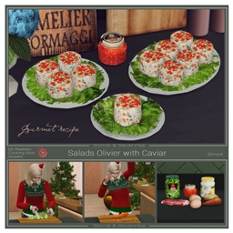 "Olivier" salad with red caviar by somik_severinka Spanish translation