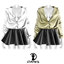 Jenelle Open Oversize Shirt S277 and Leather Mini Skirt S278 logo