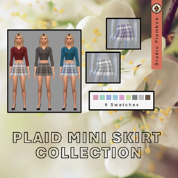 Plaid Mini Skirt Collection- Studio Plumbob logo
