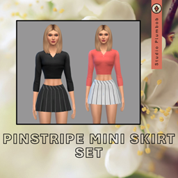 Pinstripe Mini Skirt- Studio Plumbob logo