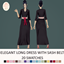 Elegant Long Dress with Sash Belt logo