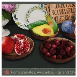 Pomegranate, Fig, Avocado and Cherry by somik_severinka Spanish