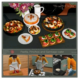 Paella, Pinchos and Tarta de Santiago - set "Spain" by Somik_Severinka Spanish translation