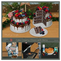 Creamy Chocolate Cake with Red Berries by somik severinka Translation to Spanish