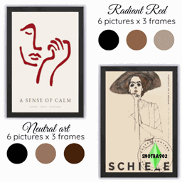 Radiant Red & Neutral Art