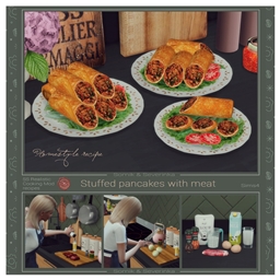 Meat Stuffed Pancakes by somik_severinka Spanish translation