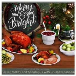 Turkey and Vegetables for Thanksgiving by somik_severinka Spanish translation