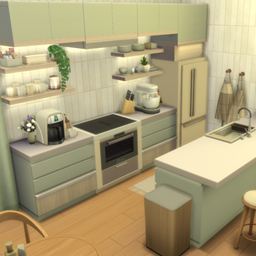 Sleek Green Kitchen