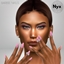 Barbie pink nails with ribbon logo