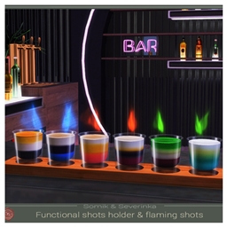 shots and a functional shot glass holder Somik_Severinka Spanish translation