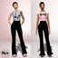 Simple black pants wide leg logo
