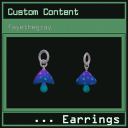 magic shroom, earrings by fayethegray