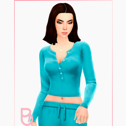 Woman Half-Button Top - Rose - Version 1