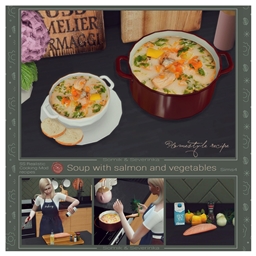 🍲✨ Salmon Soup with Vegetables by: Somik & Severinka — Spanish Translation ES 💚