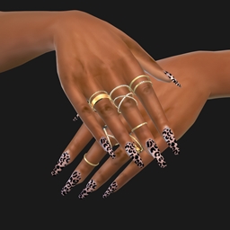leopard print long nails logo