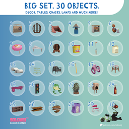 big set, 30 objects.