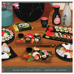 🍣🌸 Japanese Sushi and Onigiri by: Somik & Severinka — Spanish Translation ES 🇪🇸 logo