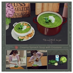 🥣🌿 Creamy Spinach Soup with Croutons by: Somik & Severinka — Spanish Translation ES 🇪🇸🥣🌿