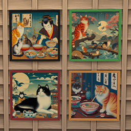 🎐 Neko Ukiyo-e Art Pack – 53 Swatches of Whimsical Japanese Cat Prints 🐱🌸 logo