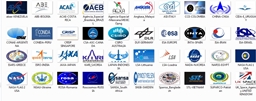 Flags of space agencies around the world. logo